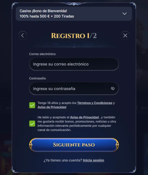 Cazeus Casino Registro, Verificación e Inicio de Sesión
